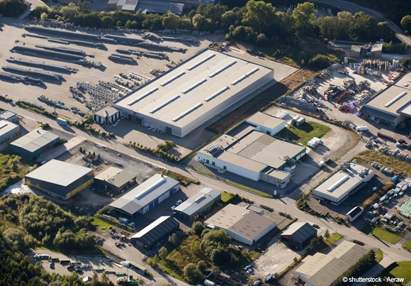 vue aérienne d'une zone industrielle